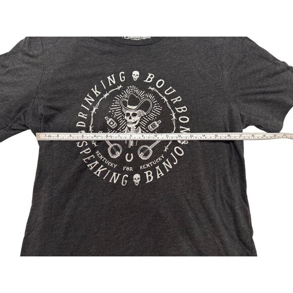 KY For KY Drinking Bourbon Banjo Graphic Tee Black Gray Cotton Blend Unisex Larg - Picture 6 of 6